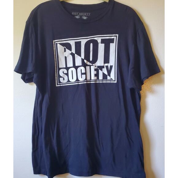 Riot Society Official Black Sz M Graphic Logo Men's Cotton Short Sleeve T Shirt - Picture 1 of 6